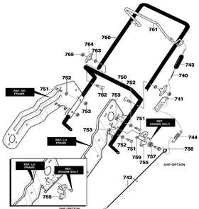 Handle Assembly Diagram and Parts List for 620301X61NC 2004 Briggs and Stratton Snow Blower